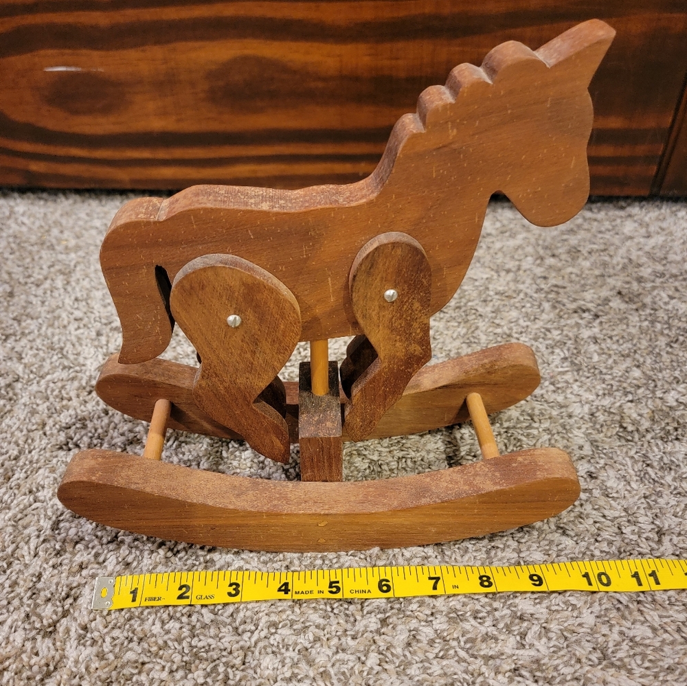 Vintage Wooden Rocking Horse - Picture 7 of 9
